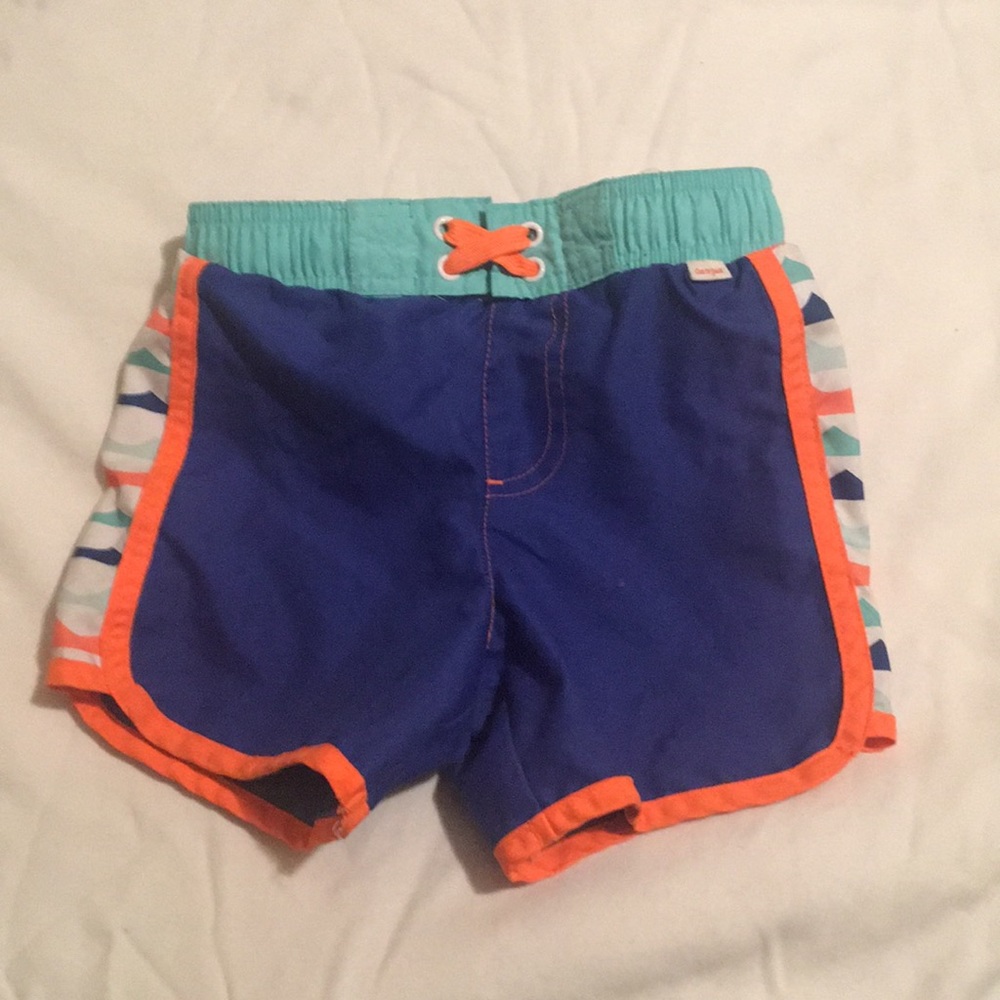 Neon toddler swim trunks